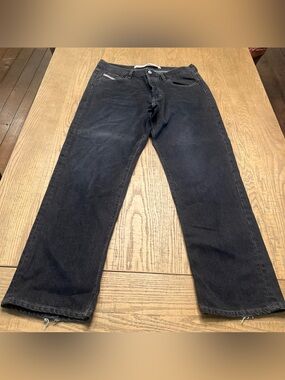 Diesel Mens 38x30 Black Gray Vintage 90s Denim Jeans